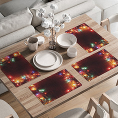 Комплект салфеток JoyArty "Рождественские гирлянды" для сервировки стола 46x30 см 4шт