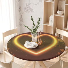 Скатерть на кухонный стол JoyArty Love на резинке 105-120 см