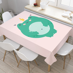 Прямоугольная водоотталкивающая скатерть на стол JoyArty "Довольный лягушонок"