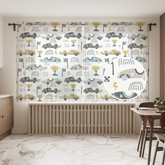 Тюль фототюль короткий JoyArty Автогонки 290x180 на шторной ленте tul_422853_145x180