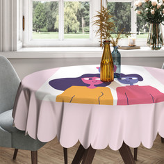 Скатерть круглая тканевая на стол JoyArty Влюбленные 150х150 см