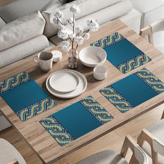Комплект тканевых салфеток JoyArty Греческая мозаика для сервировки стола 46x30 см, 4шт