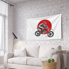 Панно на стену JoyArty Мотоциклист из ткани 100х150 см горизонтальное tpg_422858_100x150