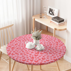 Скатерть на кухонный стол JoyArty Сердечки любви на резинке 75-100 см