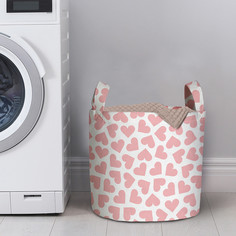 Корзина для белья в ванную органайзер JoyArty Pink heart 35x35 см