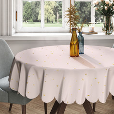 Скатерть круглая тканевая на стол JoyArty Снегопад из сердец 150х150 см