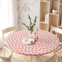 Скатерть на кухонный стол JoyArty Pink heart на резинке 105-120 см