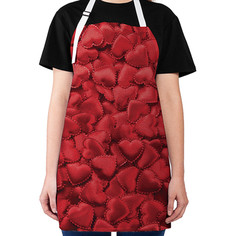 Фартук кухонный JoyArty "Ажурные сердечки" универсальный размер для женщин и мужчин