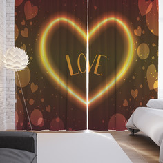 Шторы фотошторы JoyArty "Love" 145х265 см 2 полотна ткань сатен