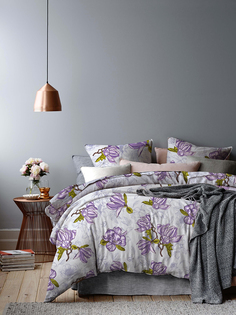 Постельное белье 1,5 спальное Galtex бязь Магнолии лавандовый