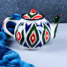 Чайник Риштанская керамика "Атлас", 0,8 л, разноцветный No Brand
