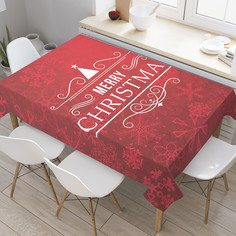 Прямоугольная тканевая скатерть на стол JoyArty "Рождественская надпись" 145x180 см