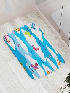Коврик противоскользящий JoyArty "Бабочки в небе" для ванной, сауны, бассейна, 77х52 см