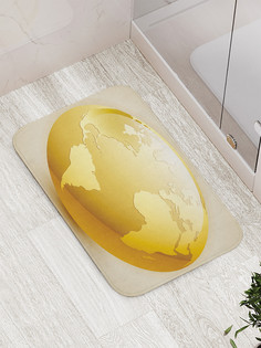Коврик противоскользящий JoyArty "Однотонный глобус" для ванной, сауны, бассейна, 77х52 см