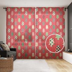 Тюль для кухни и спальни JoyArty "Скандинавские елочки" 290x265 см