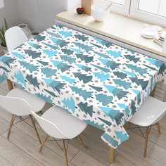 Прямоугольная тканевая скатерть на стол JoyArty с рисунком "Зима в лесу" 120x145 см