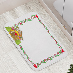 Коврик противоскользящий JoyArty "Пряничный домик" для ванной сауны бассейна 77х52 см