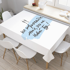 Прямоугольная тканевая скатерть на стол JoyArty с рисунком "Не трогайте меня" 120x145 см