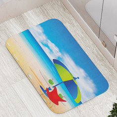 Коврик JoyArty "Столик под зонтиком на пляже" для ванной сауны бассейна 77х52 см