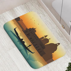 Коврик противоскользящий JoyArty "Гондола на рассвете" для ванной сауны бассейна,77х52см