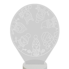 Ночник детский светильник настольный с 3D светодиодный беспроводной на батарейках белый Magic Lady