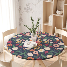 Скатерть на кухонный стол Поле цветов на резинке 105-120 см Joy Arty