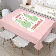 Прямоугольная водоотталкивающая скатерть на стол с рисунком JoyArty "Веселые груши"