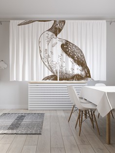 Классические шторы JoyArty "Утка на скале", серия Oxford DeLux, 2 полотна 145x180 см