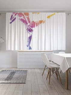 Классические шторы JoyArty "Боксер на тренировке", Oxford DeLux, 2 полотна 145x180 см