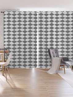 Шторы под лён JoyArty "Многогранные ромбы", серия Oxford DeLux, 340х265 см