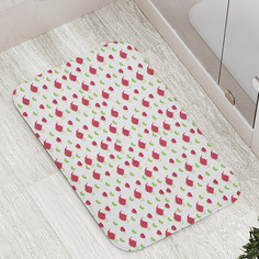 Коврик противоскользящий JoyArty "Клубничный сервиз" для ванной, сауны, бассейна, 77х52 см