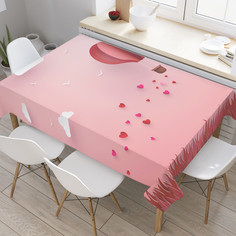 Прямоугольная водоотталкивающая скатерть на стол с рисунком JoyArty "Путешествие сердца"