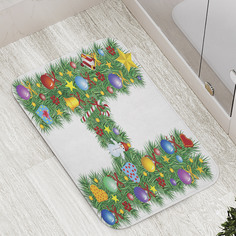 Коврик противоскользящий JoyArty "Новогодняя буква H" для ванной, сауны, бассейна, 77х52см