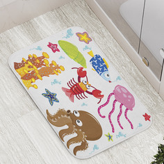 Коврик JoyArty "Детские морские жители" для ванной, сауны, бассейна, 77х52 см