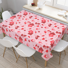 Скатерть на стол JoyArty Kiss love 120 на 145 см прямоугольная тканевая с рисунком
