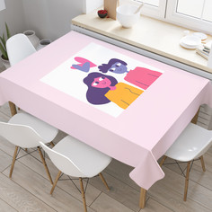 Скатерть на стол JoyArty Влюбленные 120 на 145 см прямоугольная тканевая с рисунком