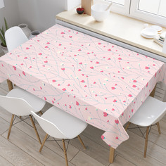 Прямоугольная водоотталкивающая скатерть на стол с рисунком JoyArty "Цветущая любовь"