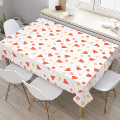 Скатерть на стол JoyArty Сладкое сердце 120 на 145 см прямоугольная тканевая с рисунком