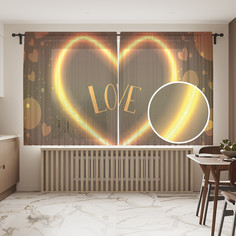 Тюль для кухни и спальни JoyArty "Love" 145х180см 2 полотна