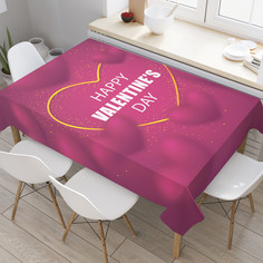 Прямоугольная водоотталкивающая скатерть на стол JoyArty "Happy Valentines Day"