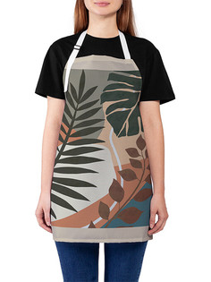 Фартук кухонный JoyArty "Пальмовые листья" универсальный размер для женщин и мужчин