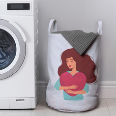 Корзина для белья в ванную, органайзер JoyArty Обнимая сердце 50x35 см