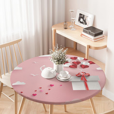 Скатерть на кухонный стол JoyArty Воздушный подарок на резинке 75-100 см