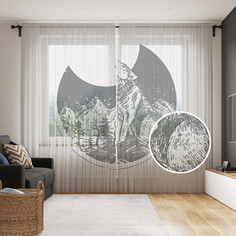 Тюль фототюль JoyArty Одинокий волк 290x265 на шторной ленте tul_422847_145х265