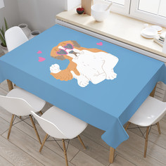Прямоугольная водоотталкивающая скатерть на стол с рисунком JoyArty "Деловой пес"