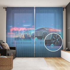 Тюль фототюль JoyArty Машина будущего 290x265 на шторной ленте tul_422862_145х265