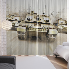 Шторы фотошторы JoyArty Танки 145х265 см 2 полотна сатен p_422838_145x265