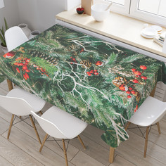 Прямоугольная тканевая скатерть на стол JoyArty с рисунком "Лесное настроение" 145x180 см