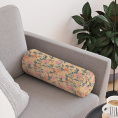 Декоративная подушка валик Цветочное плетение на молнии 45х16см Joy Arty