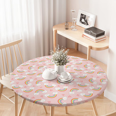 Скатерть на кухонный стол JoyArty Ванильная радуга на резинке 75-100 см